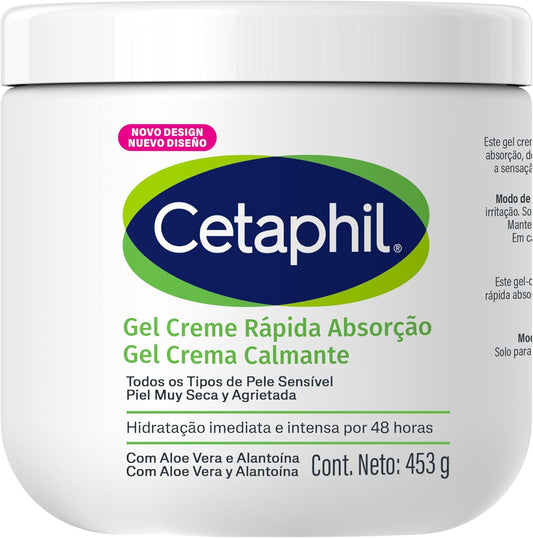 Gel Creme Hidratante Corporal para Pele Sensível Cetaphil 453g - Hidratação 48h com Aloe Vera